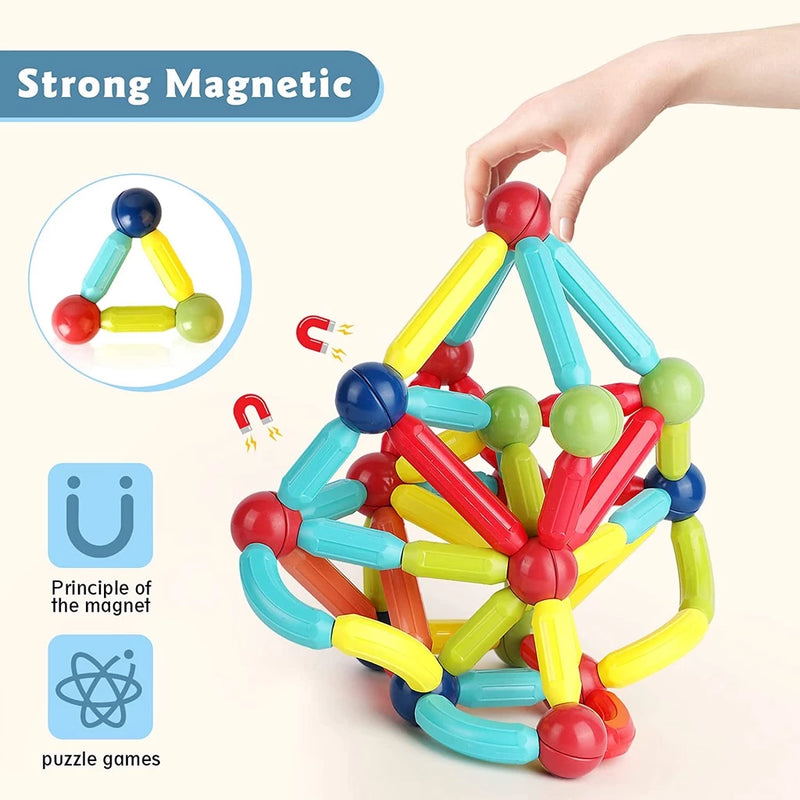 BRASTOY Blocos De Construção 3d Magnéticos Brinquedo ímã Varas Bolas Jogo Montagem Para Crianças