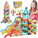 Blocos de Construção Magnéticos 3D – Brinquedo Educativo com Ímãs, Varas e Bolas para Montagem - Criatividade Infantil