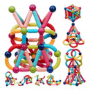Blocos de Construção Magnéticos 3D – Brinquedo Educativo com Ímãs, Varas e Bolas para Montagem - Criatividade Infantil
