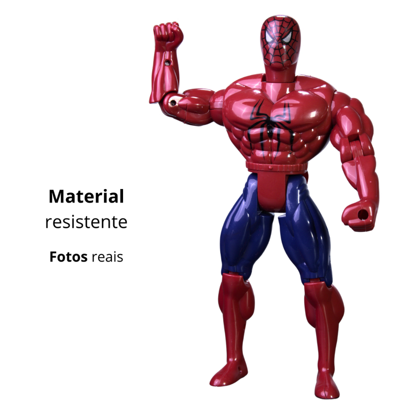 Boneco Personagem Super Herói Brinquedo Articulável Menino 30cm Caixa Dia Das Crianças Brincar Presente Aniversário