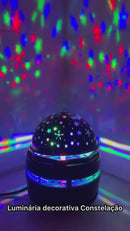 Luminaria Mini Com Projeções Espaciais Ou Reflexos Abajur Infantil Céu Estrelado Lua Usb Iluminação Colorida 360º